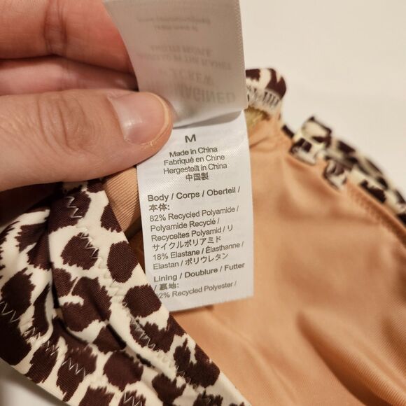 NWT J.Crew Knotted Bandeau Bikini Top Leopard Convertible Straps, Size M - Picture 8 of 8